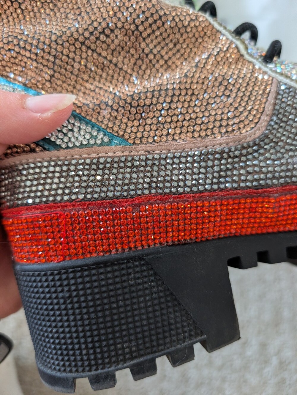 Cape Robbin Rhinestone Combat Boots - Picture 5 of 10